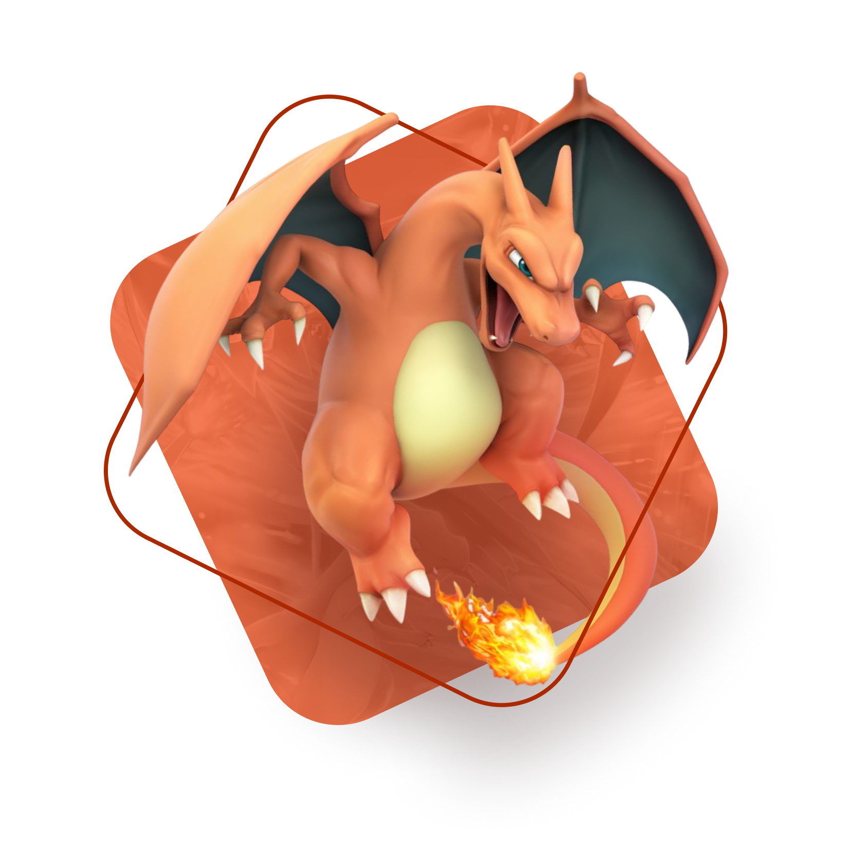 Charizard voando com fogo na cauda