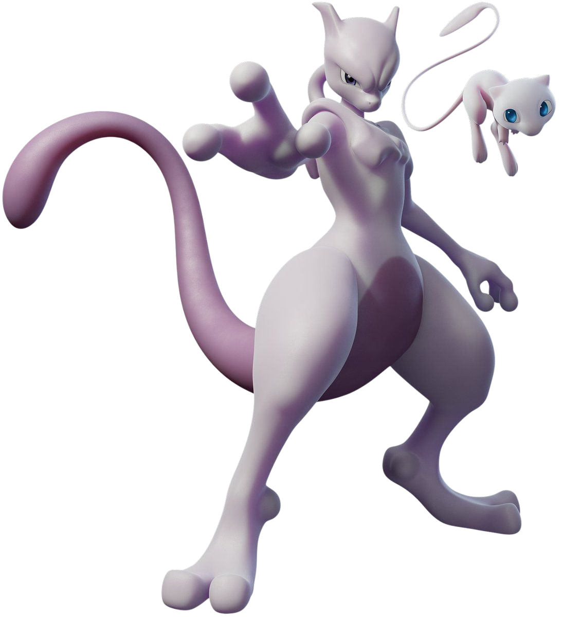 Personagens de Pokémon Mew e Mewtwo
